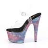 Pleaser - ADORE708REFL Sandale à bride à la cheville, Pole dance chaussures - Chaussures de pole dance - Noir/Violet Product image